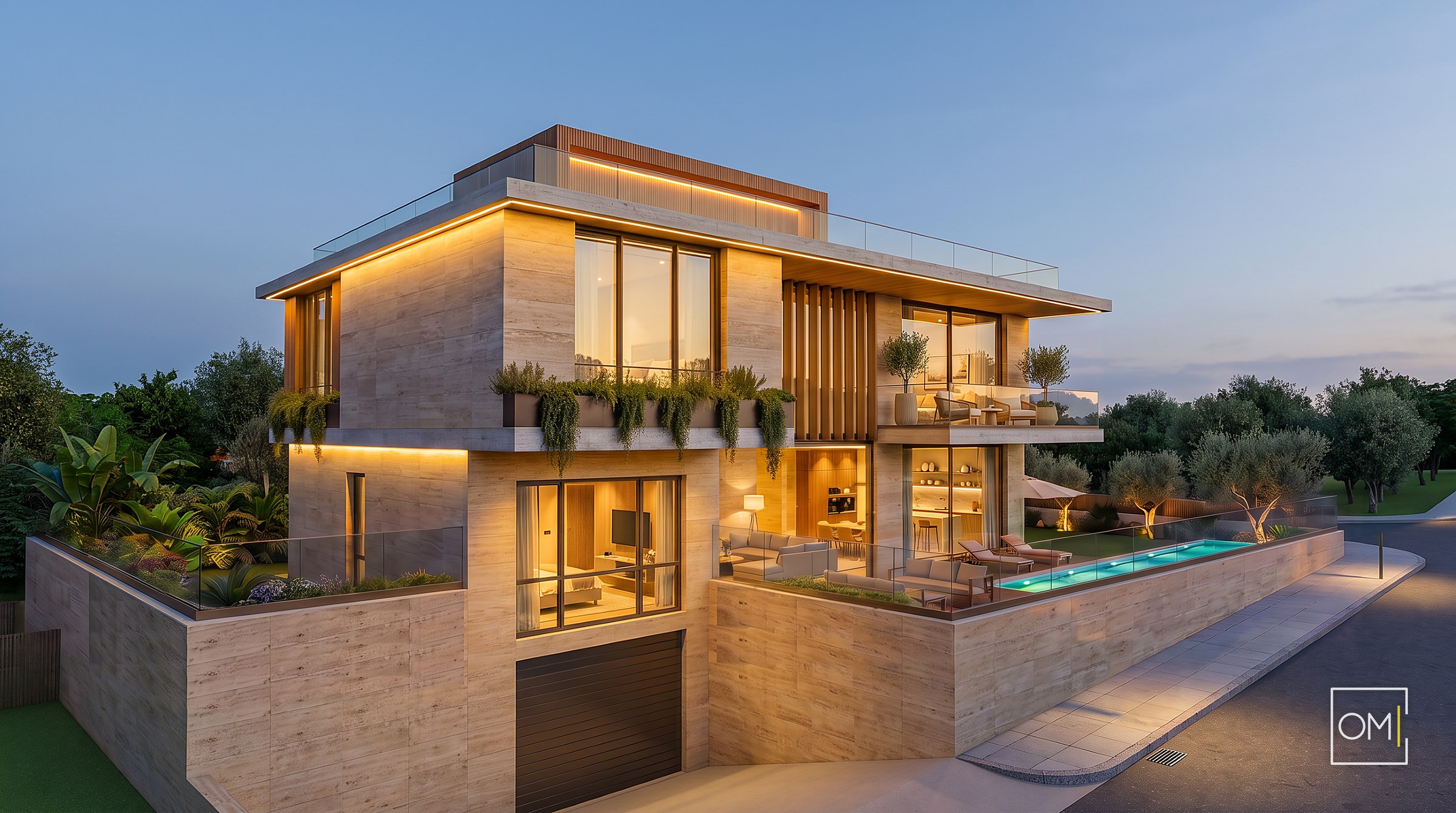 Petek Villa 1 — ön cephe ve giriş