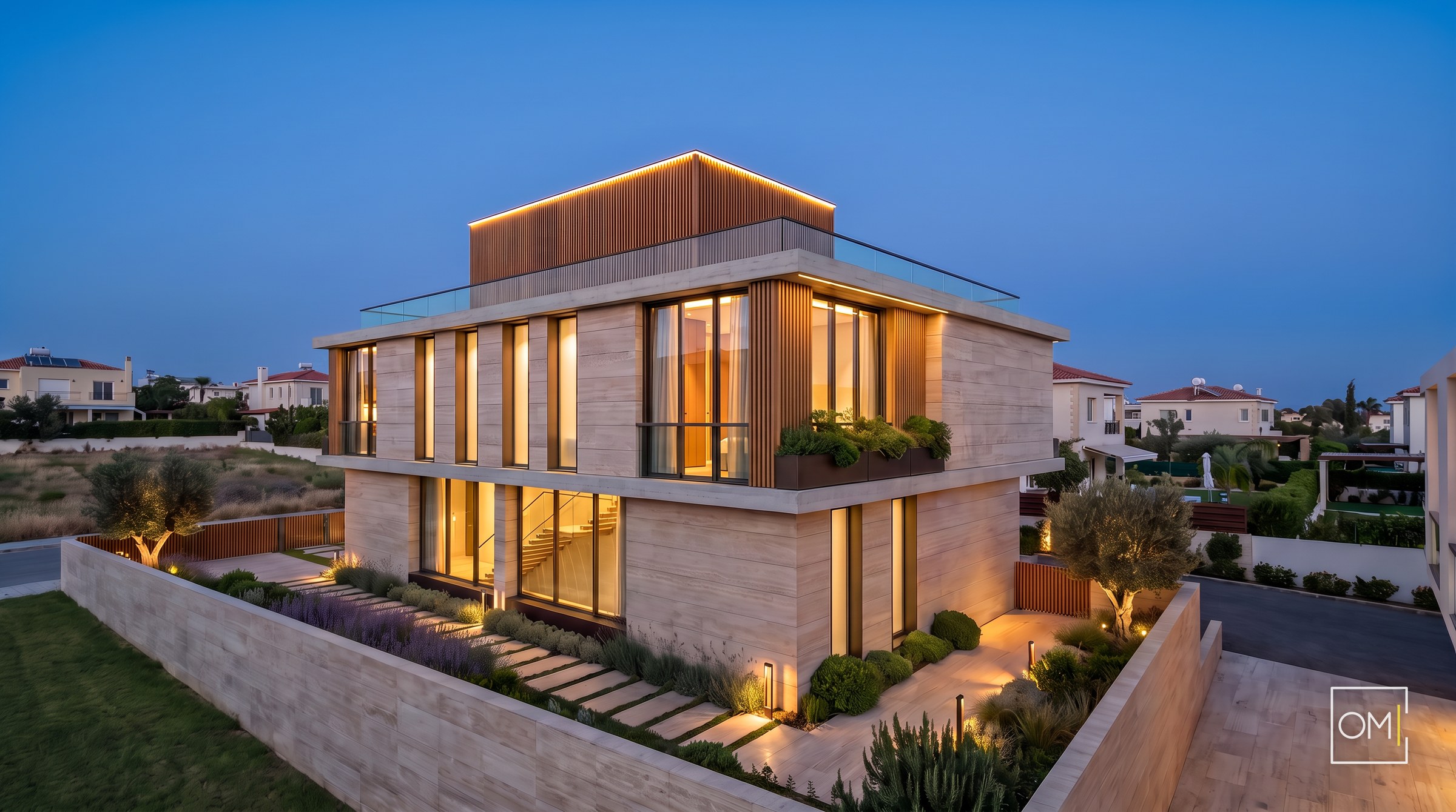 Petek Villa 1 — arka cephe ve bahçe ilişkisi