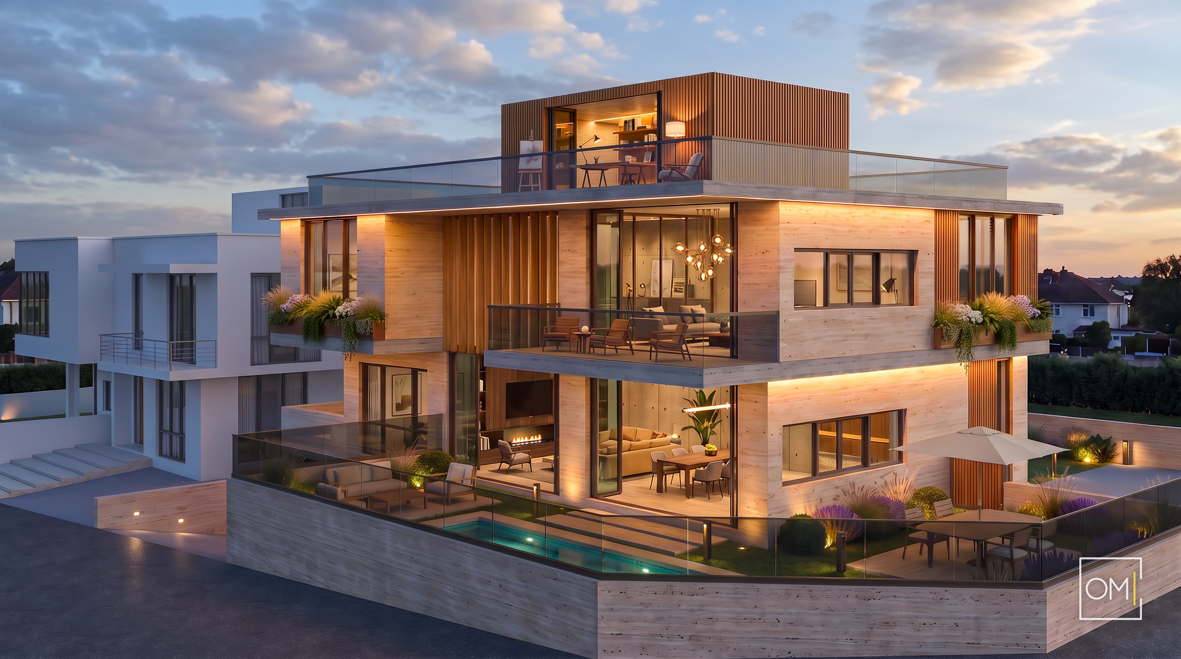 Petek Villa 1 — yandan perspektif